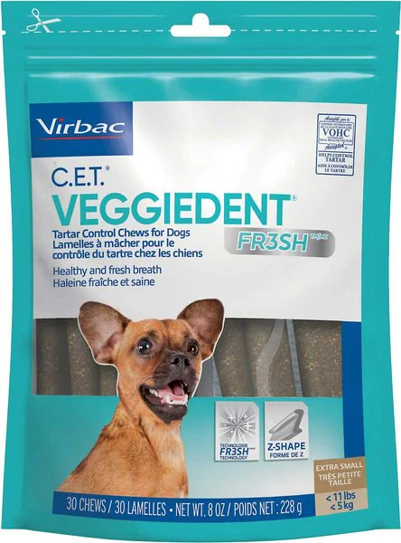 C.E.T. VeggieDent FR3SH Tartar Control Chews for Dogs